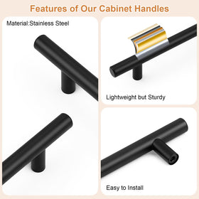 Probrico hollow T-bar cabinet pull on a cabinet door promotes smooth opening.