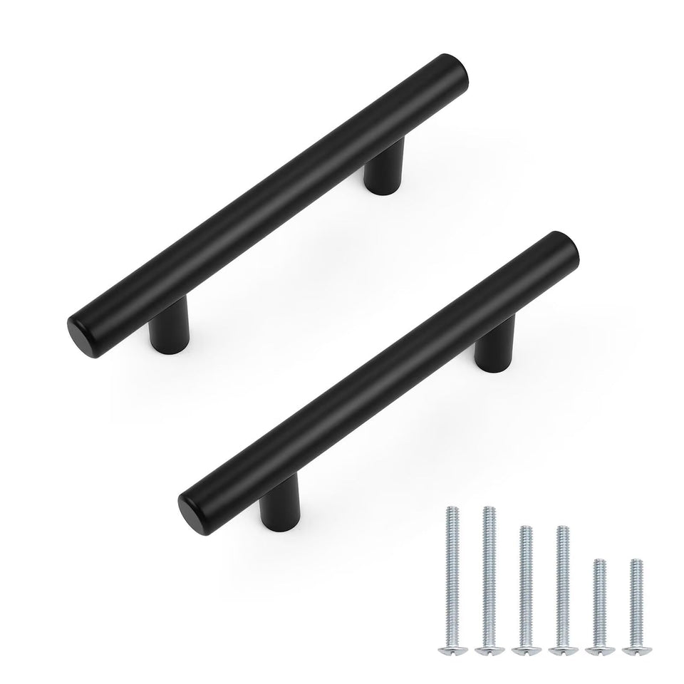 Probrico hollow T-bar handle with 3 inch hole centers for easy cabinet access.