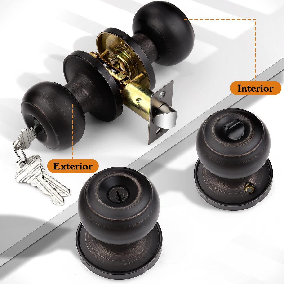 Inside view of Probrico knob featuring thumb-turn lock for quick access.