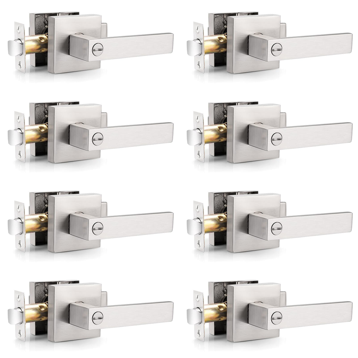 Probrico interior brushed nickel door handle with sleek finish and easy installation for interior doors
