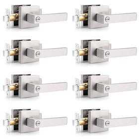 Probrico interior brushed nickel door handle with sleek finish and easy installation for interior doors