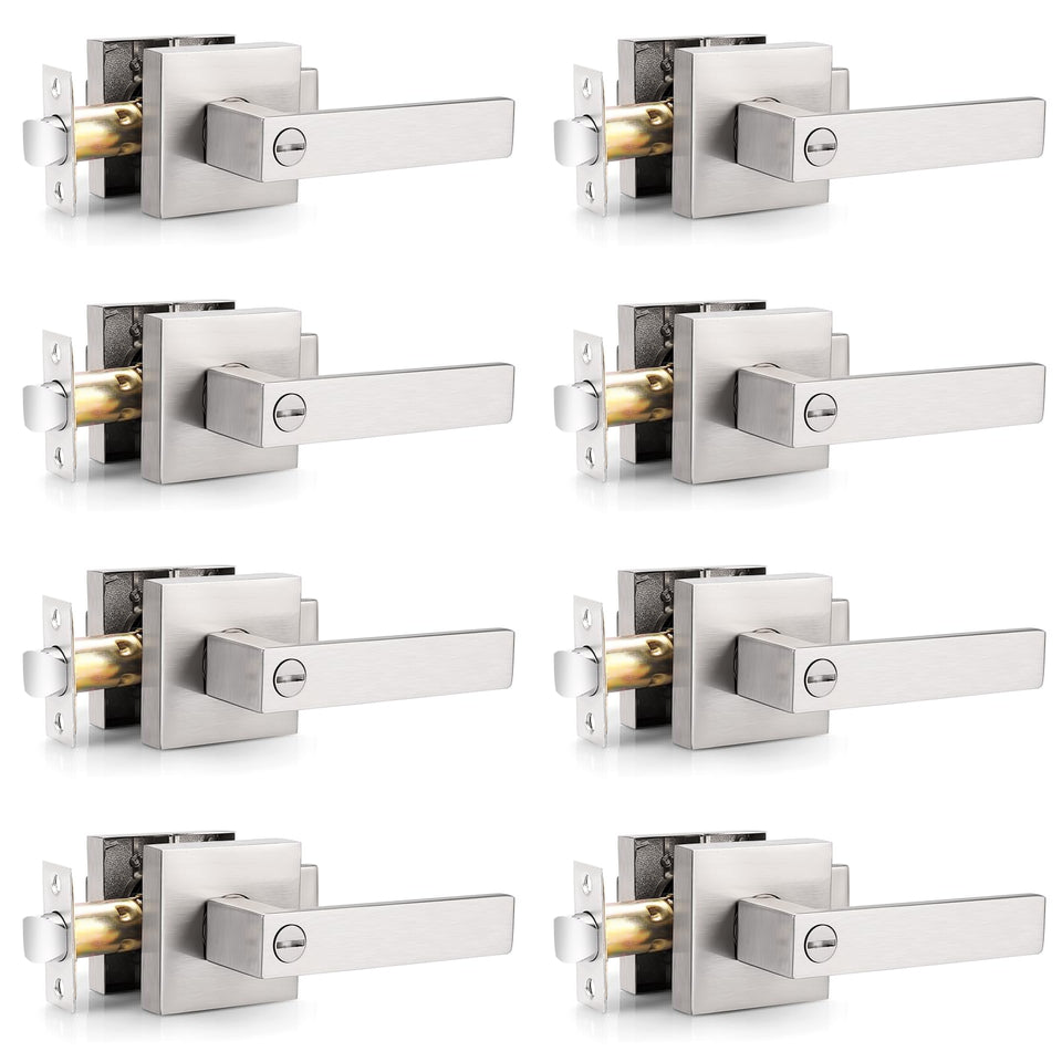 Probrico interior brushed nickel door handle with sleek finish and easy installation for interior doors