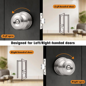 Probrico interior door knob for standard doors, easy replacement.