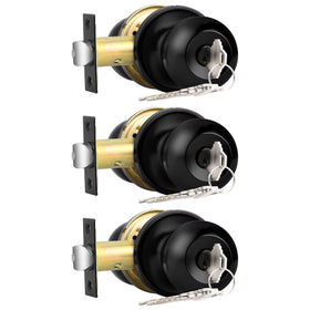 Probrico keyed alike entry knob in black finish for secure access.