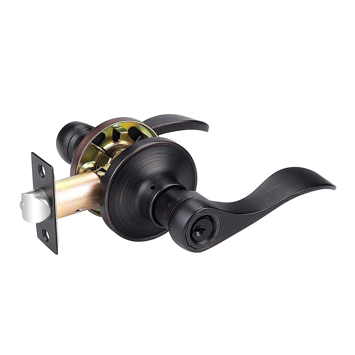 Probrico keyed entry lock with oil rubbed bronze front view enhances curb appeal and security
