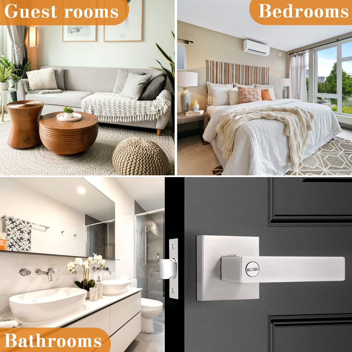 Probrico keyless privacy door lever provides inside locking with outside emergency option