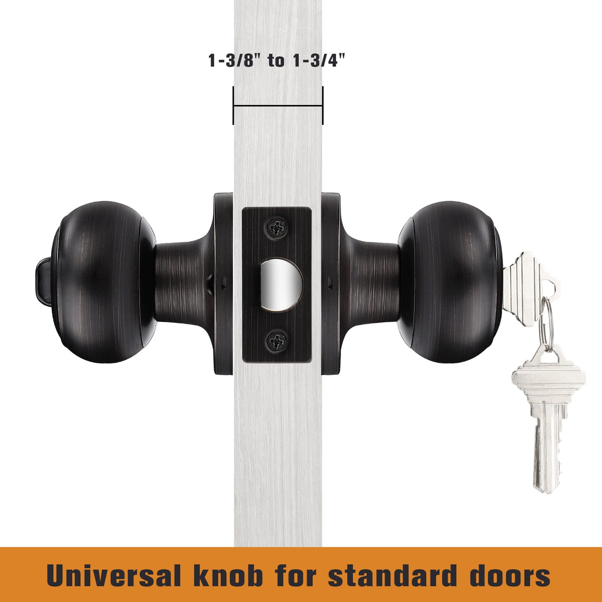 Probrico knob kit with latch, strike plate, and screws for easy installation.