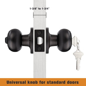 Probrico knob kit with latch, strike plate, and screws for easy installation.