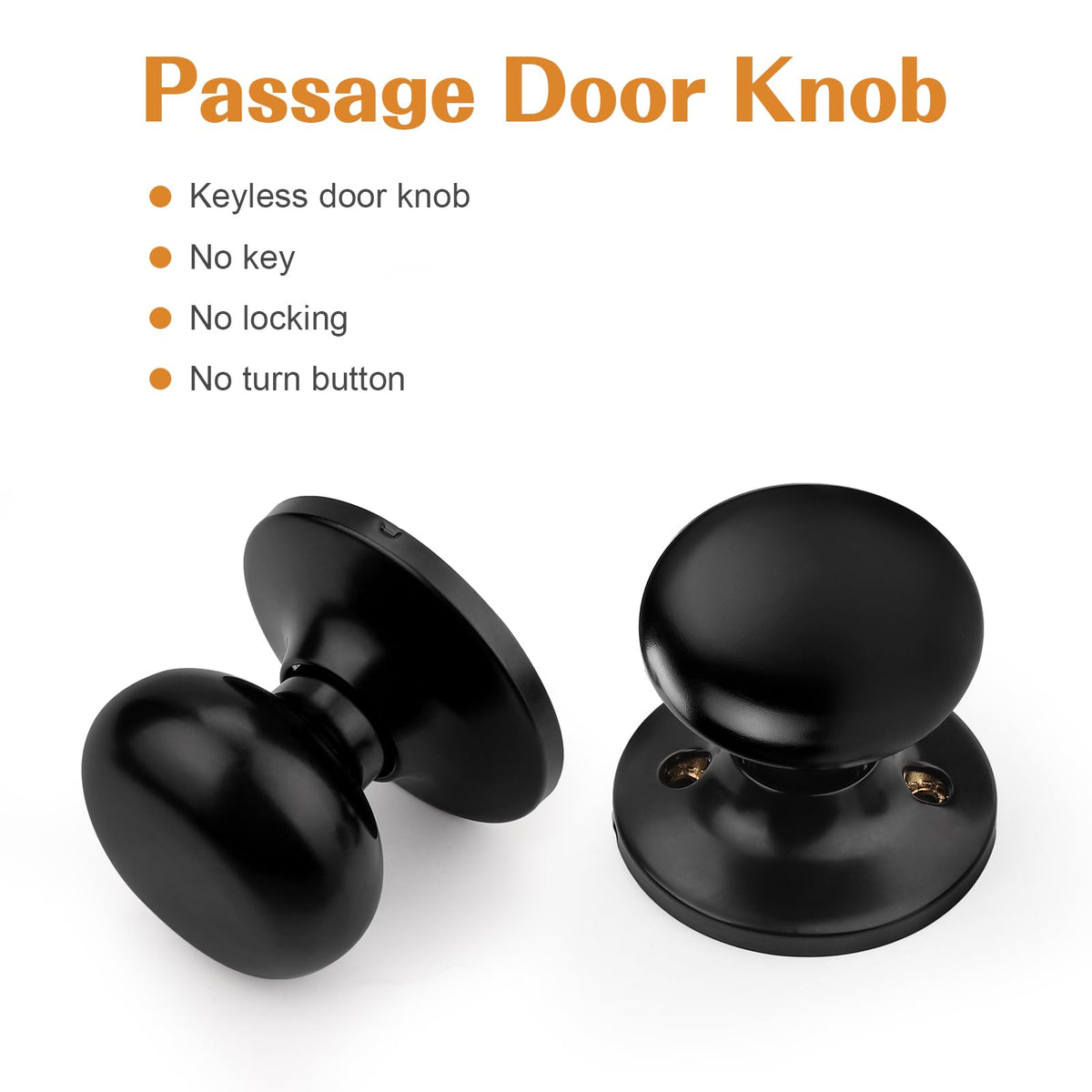 Probrico matte black door knob with adjustable latch, easy to install
