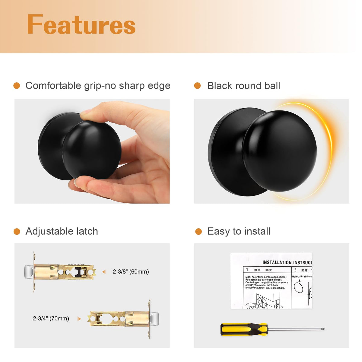 Probrico matte black knob is anti-fingerprint and rust-free