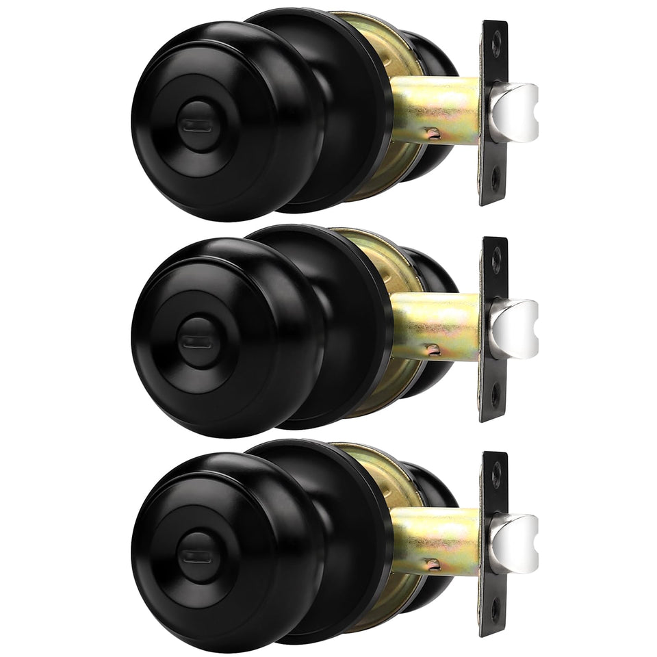 Probrico matte black door knob set for interior privacy on doors