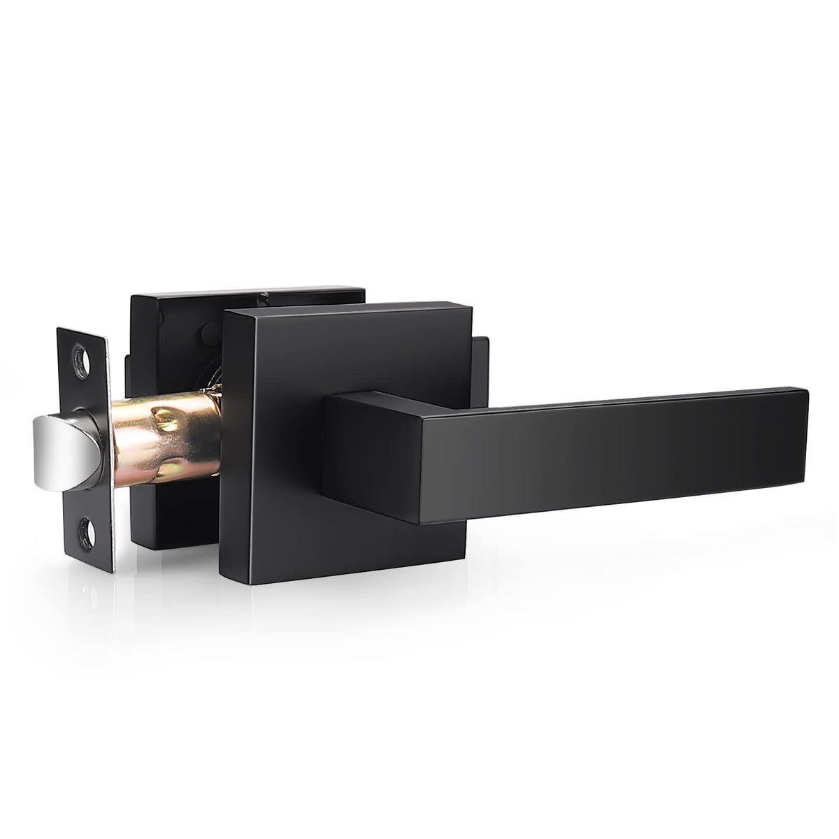 Probrico matte black passage lever with square handle for modern hallways.