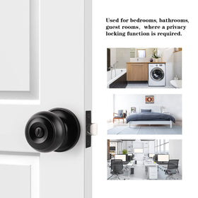 Probrico privacy door knob with turn-button lock for private spaces.