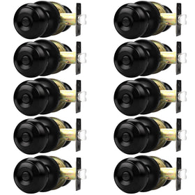 Probrico matte black privacy door knobs 10-pack for bedrooms and baths.