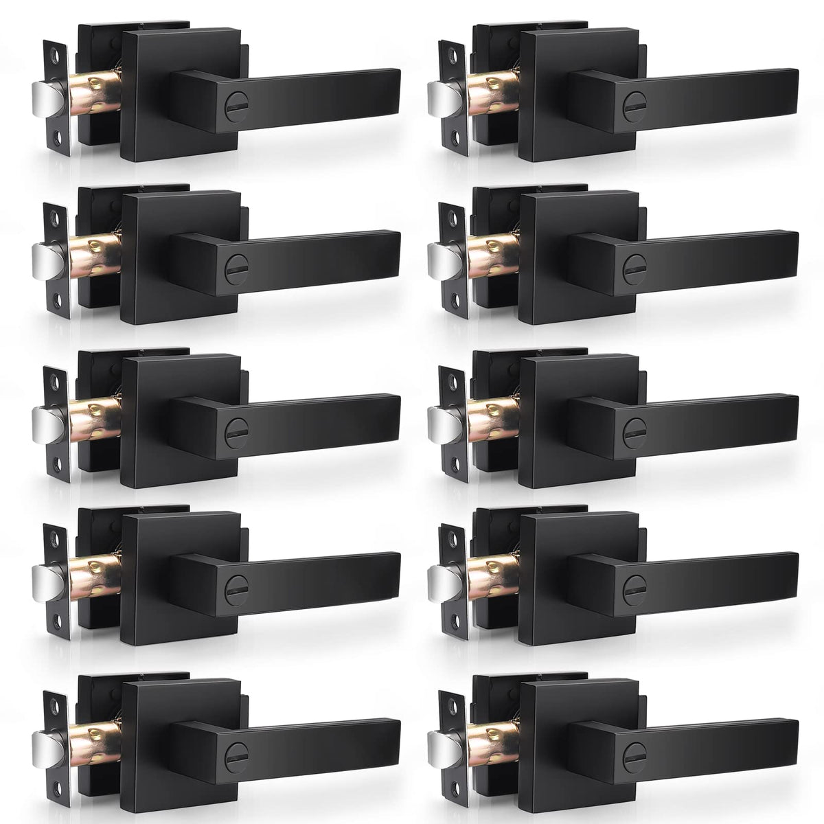 Probrico matte black privacy lever pack enhances interior doors with a durable, modern finish.