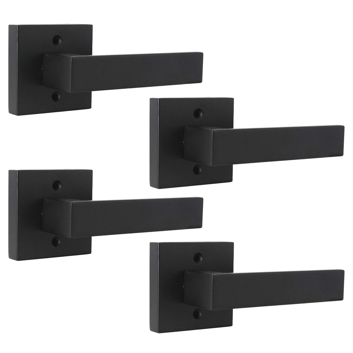 Probrico matte black square dummy handle with exposed screws for interior doors