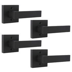 Probrico matte black square dummy handle with exposed screws for interior doors