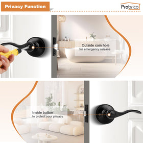 Probrico matte black wave-style lever grip close-up showing ergonomic design