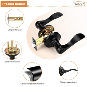 Probrico matte black wave-style lever reversible design for left or right doors