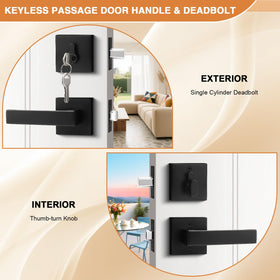 Probrico modern square lock set adds contemporary style to any entry.