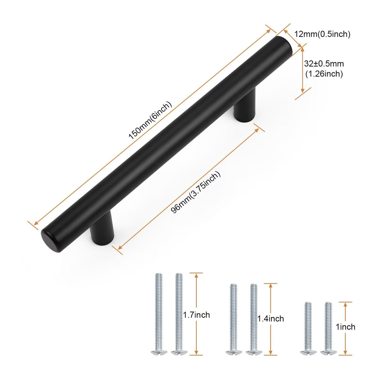 Probrico modern T-bar pull hollow design for daily use on cabinets and drawers.