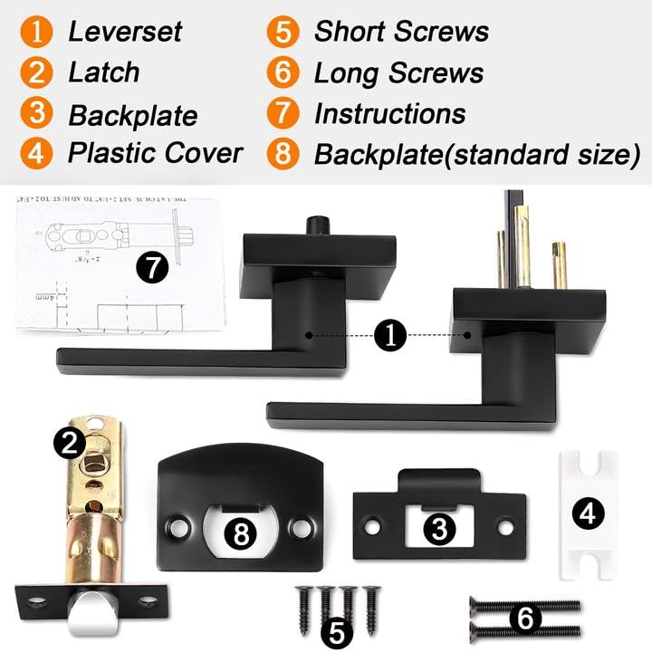 Probrico non-locking passage lever ideal for hallways and closets.