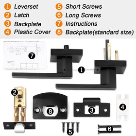 Probrico non-locking passage lever ideal for hallways and closets.