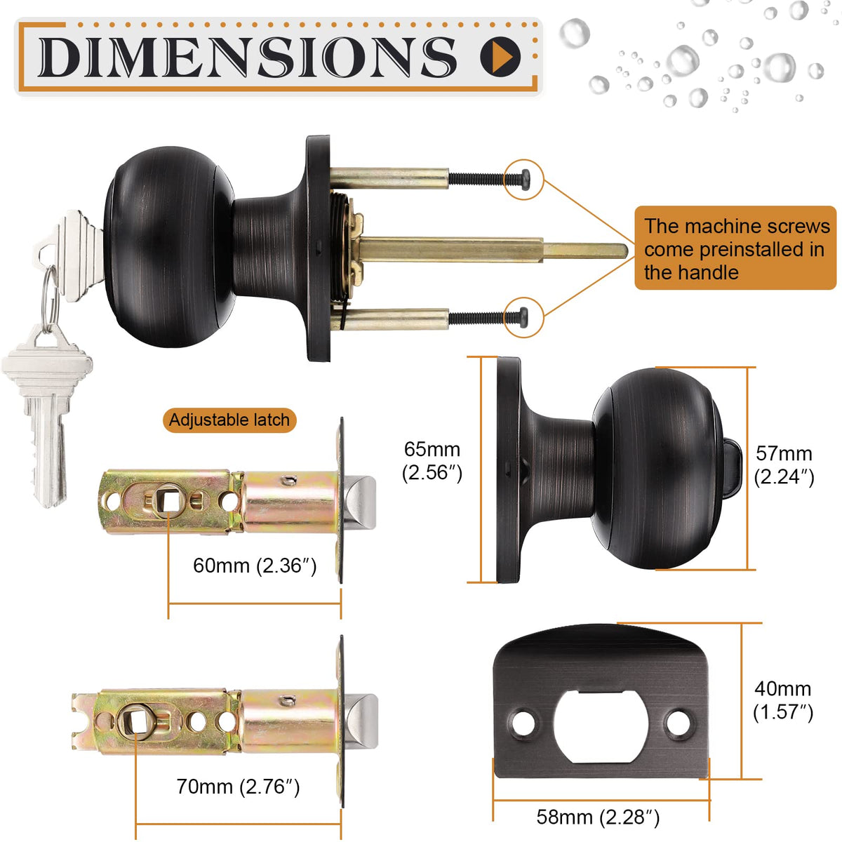 Outside view of Probrico keyed-entry knob for exterior doors.