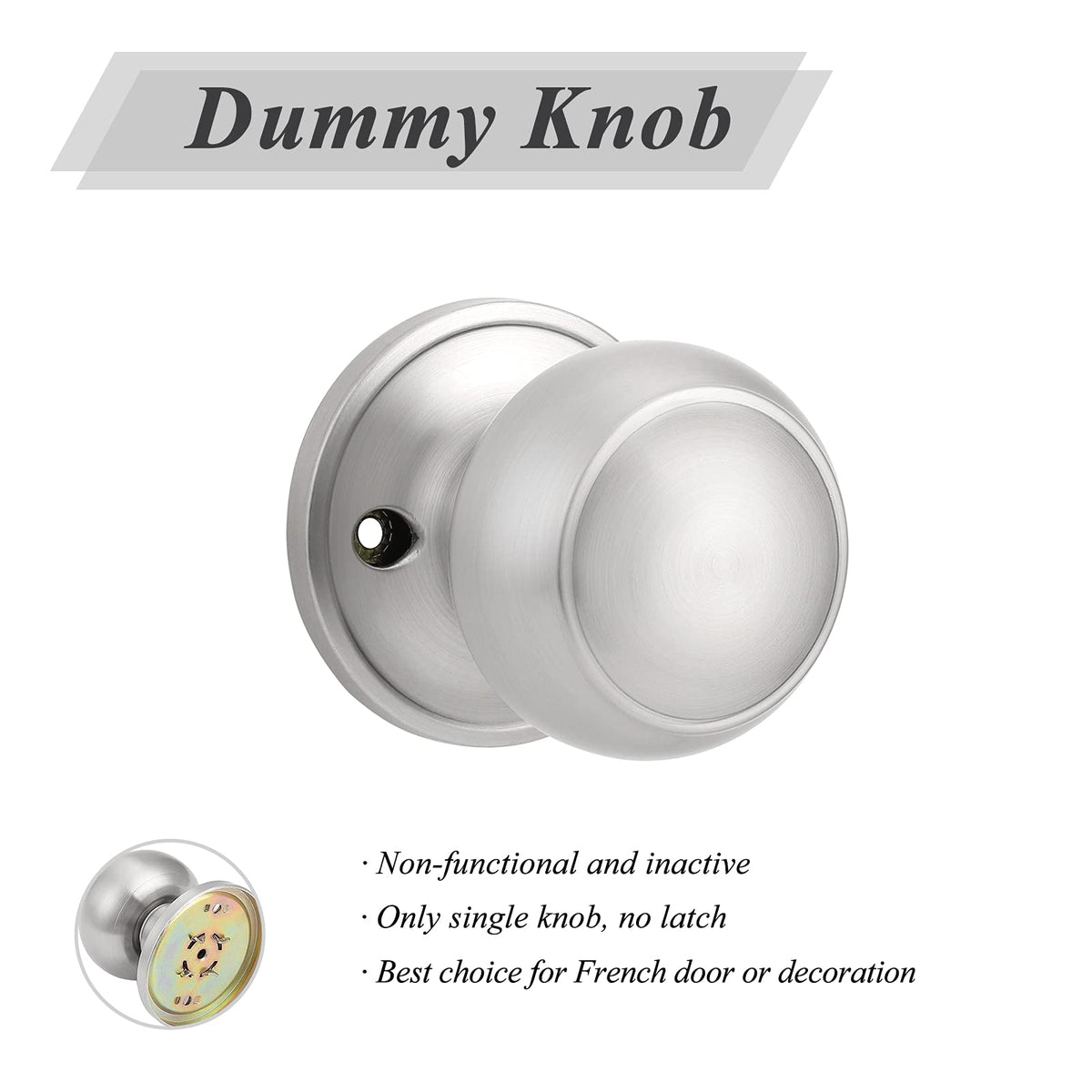 Probrico pantry closet dummy door knob installed on interior door.