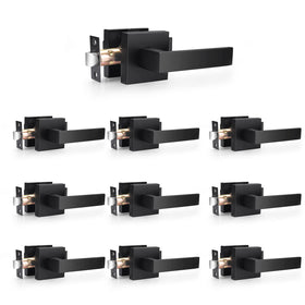 Probrico matte black passage lever, front view for easy interior access.