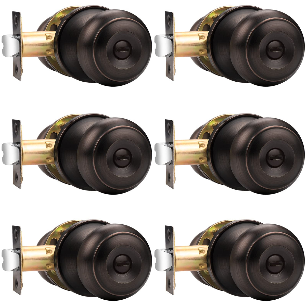 Probrico privacy door knob set in oil rubbed bronze for secure interior doors