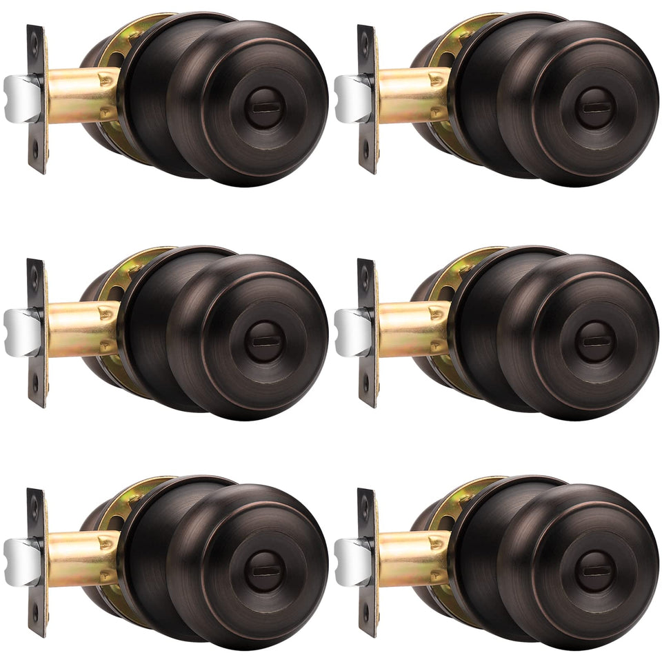Probrico privacy door knob set in oil rubbed bronze for secure interior doors