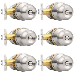 Probrico privacy door knob brushed nickel for bedrooms and baths with secure privacy.