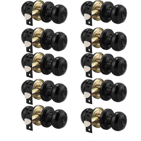 Probrico privacy door knob front view in black for modern interior doors