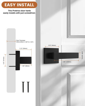 Probrico pull-only lever installation for easy one-sided door update.