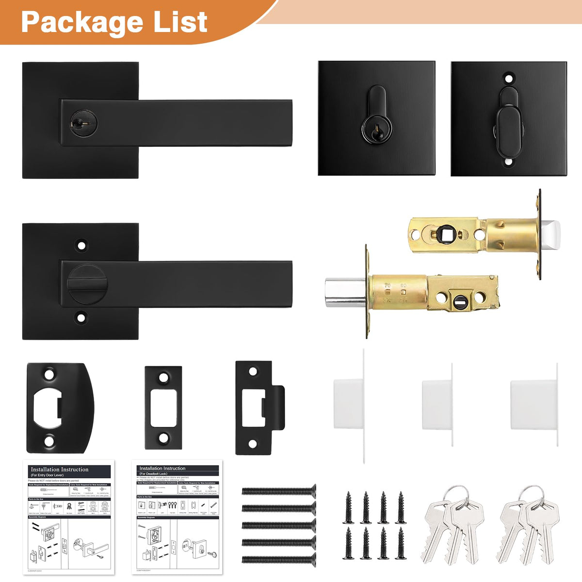 Probrico satin finish on pre-drilled door showing easy, tool-free installation.