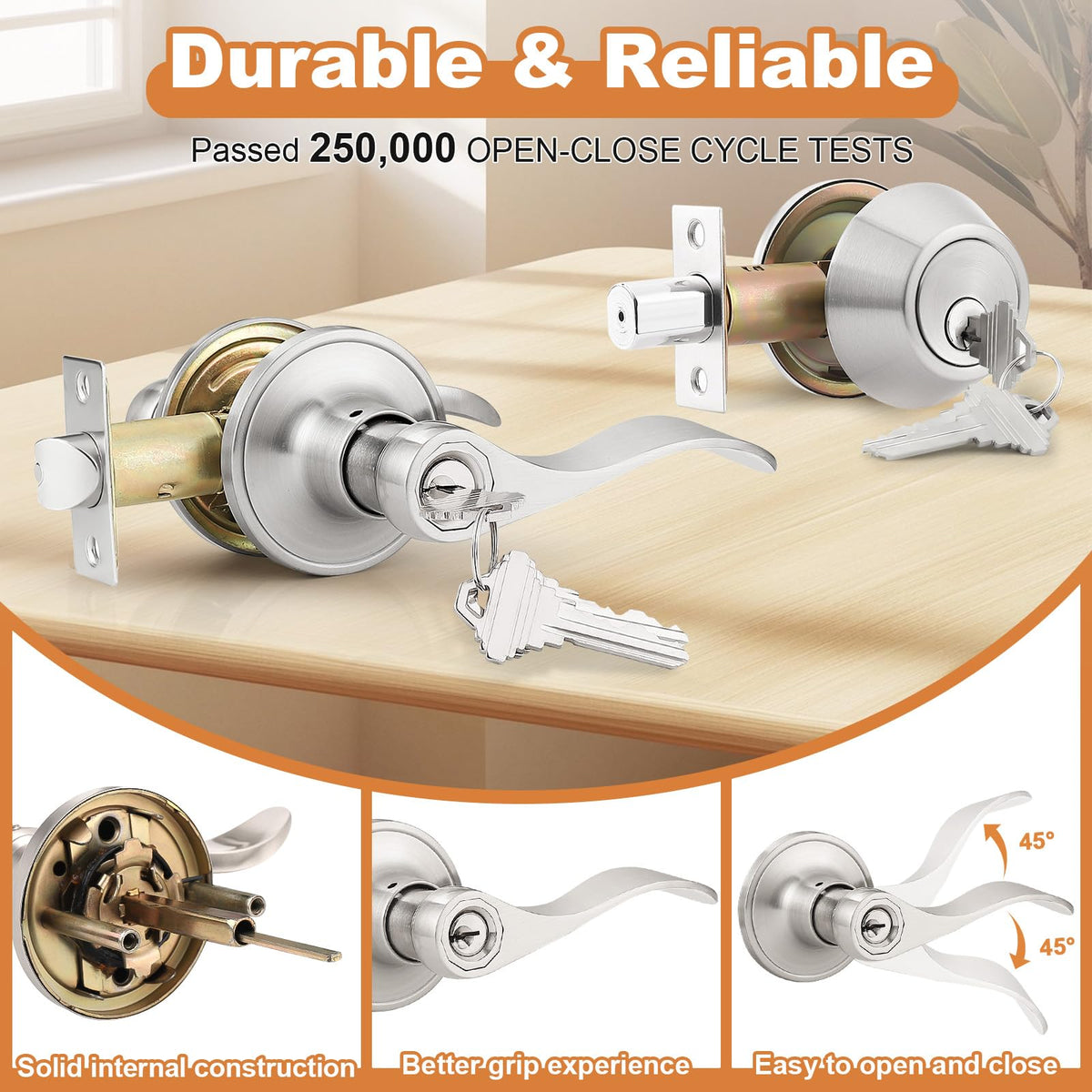 Probrico reversible door lever suitable for left or right handed doors
