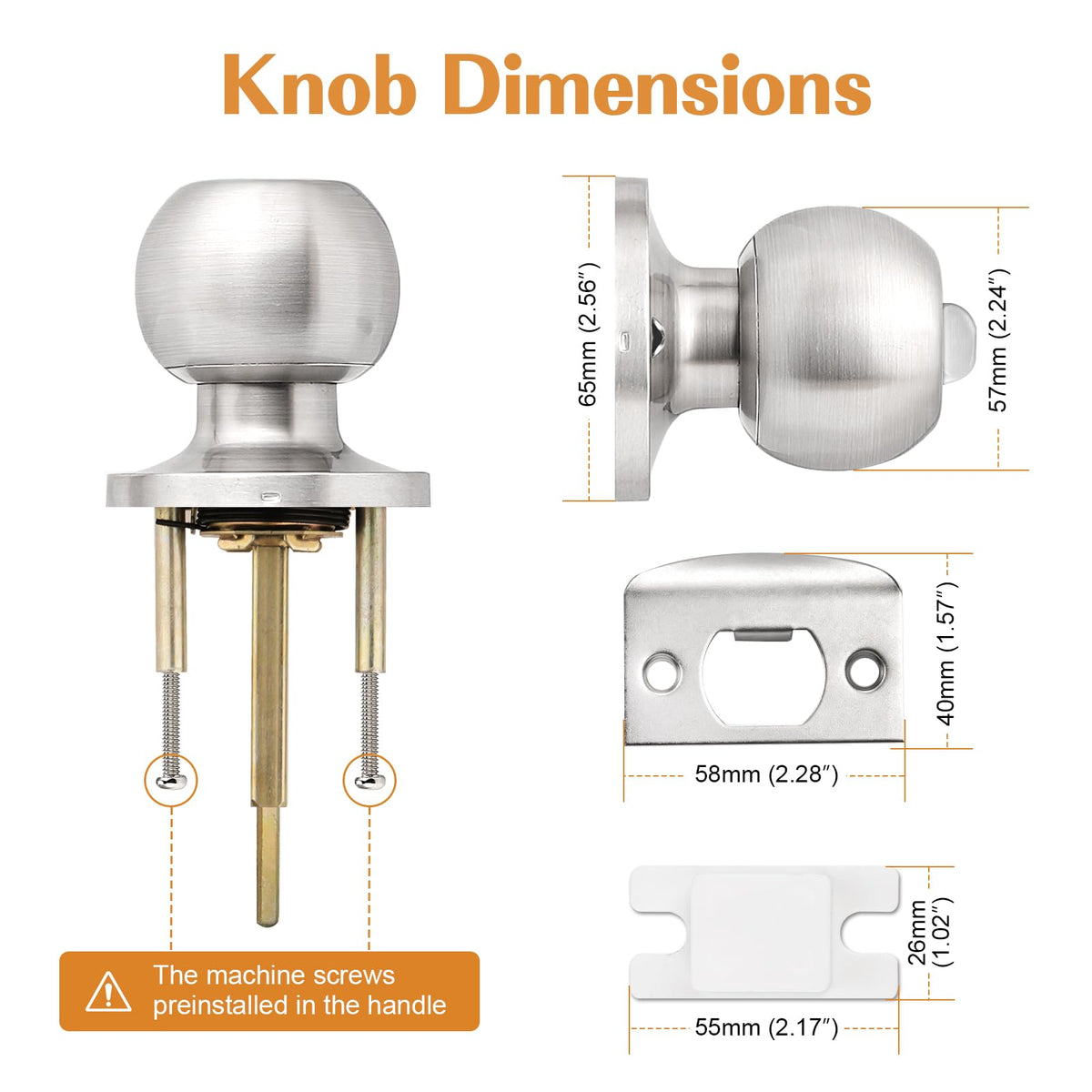 Probrico brushed nickel latch works on right and left handed doors.