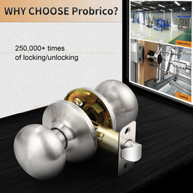 Probrico round latch plate detail that stays fixed on interior doors.