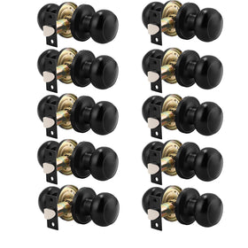 Probrico round passage door knob black finish for interior doors.