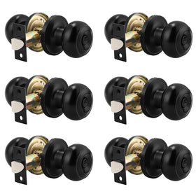 Probrico round privacy doorknob with inside thumb turn in black finish