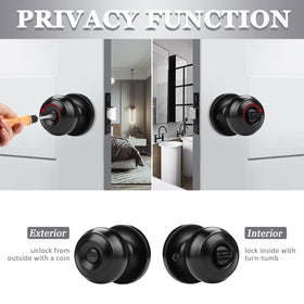 Close-up of Probrico stainless steel privacy knob finish