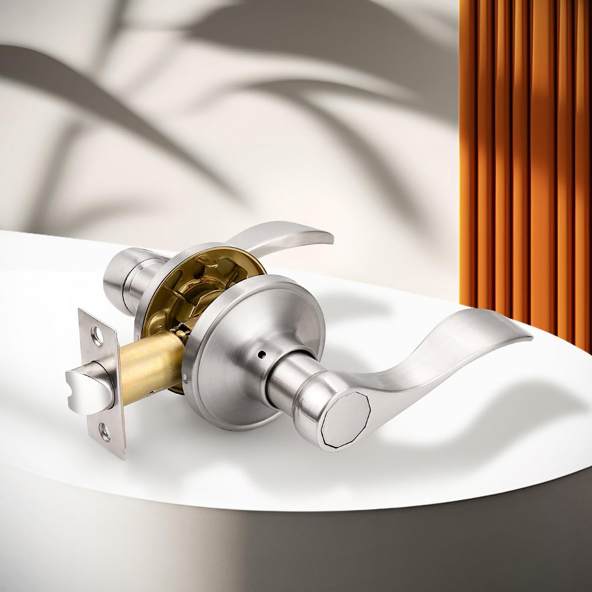 Probrico lever close-up finish shows brushed nickel durability for closet doors