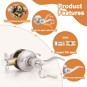 Probrico satin nickel wave lever with easy-to-install features and included hardware