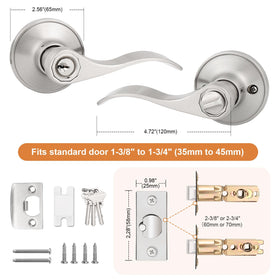 Probrico satin nickel wave lever kit includes construction accessories for quick install
