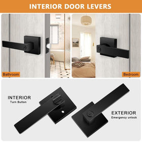 Probrico close-up of square privacy lever showing robust interior mechanism for smooth operation.