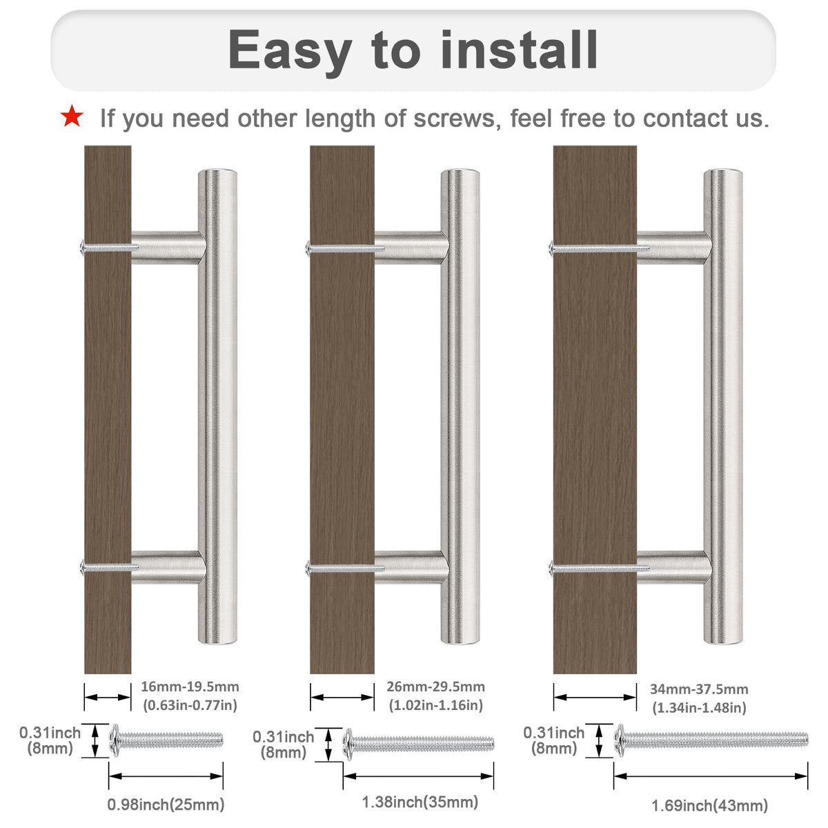 Probrico stainless steel kitchen handles durable and easy to maintain