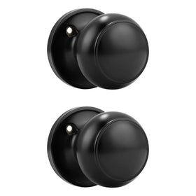 Probrico two-pack black dummy door knob on front view for non-turning doors