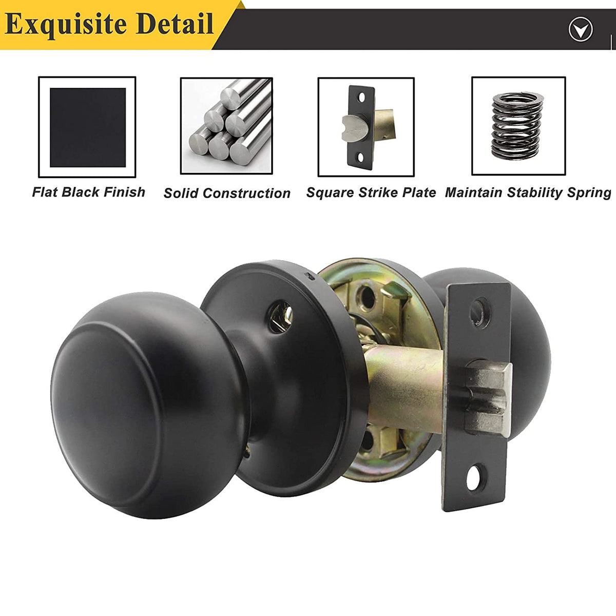 Probrico matte black knob fits both right and left handed doors