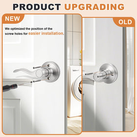 Probrico wave-style brushed nickel lever adds a modern look to interior doors.